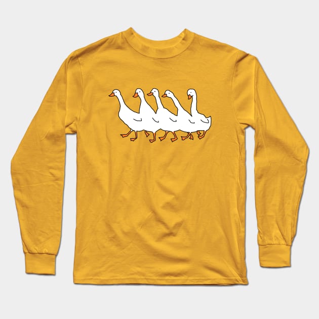 Geese Long Sleeve T-Shirt by microslug